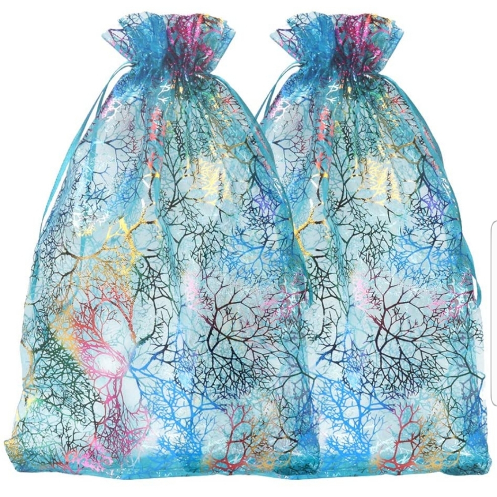 ✅️50 ct 8x12 inch Organza Satin Drawstring Bags